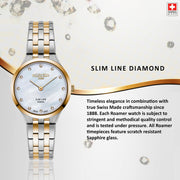 ROAMER Slim-Line Diamond Swiss Made White Round Dial Women's Watch - 512847 47 89 20