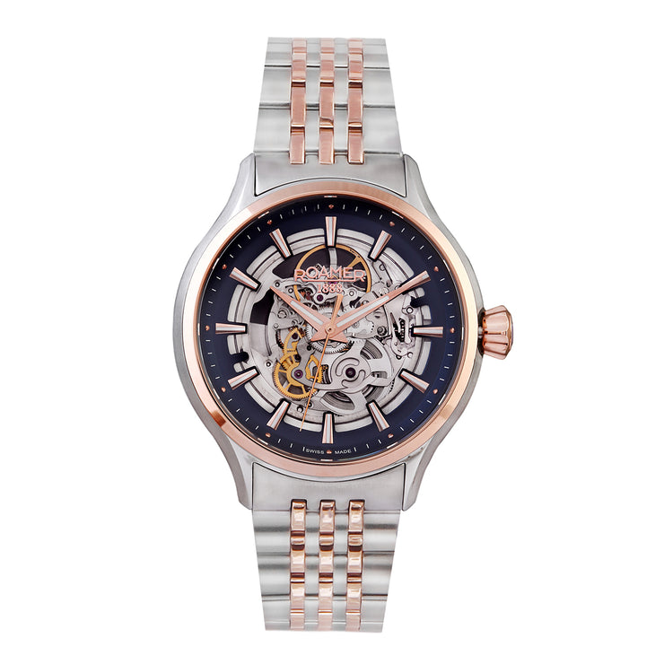 Roamer Competence Skeleton III Automatic Silver Round Dial Men&