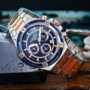 ROAMER Tempomaster Chrono Swiss Made Blue Round Dial Men's Watch - 221837 49 45 20
