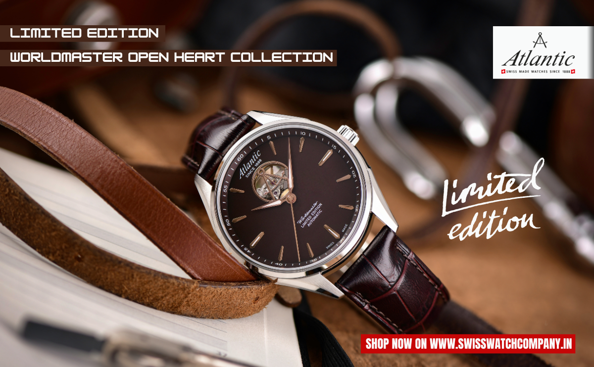 Limited Edition Atlantic Swiss Watch | Open Heart Collection in India