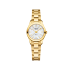 Atlantic Seapair Lady diamond watch with white mother of pearl dial and gold strap