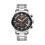 Atlantic Black Dial Quartz Watch for Men
