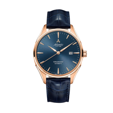 Atlantic women’s watch with black dial and two tone stainless steel bracelet