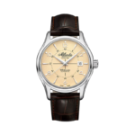 Luxury stainless steel Swiss watch with silver dial and elegant minimalist design