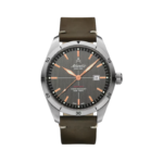 Atlantic Classic Silver Dial Quartz Watch for Men with Leather Strap