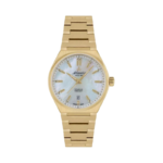 Atlantic men’s watch with white dial and gold stainless steel bracelet